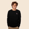 thumbnail image 3 of Dalix Flamingo Embroidered Fleece Crewneck Long Sleeve Sweatshirt Mens in Black S Small, 3 of 5