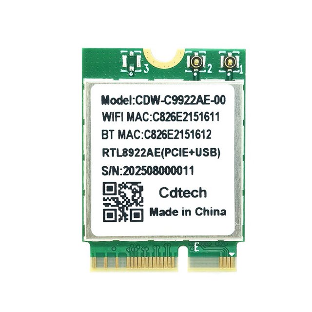 Tarjeta WiFi7 RTL8922AE 2.4G/5G/6G Tribanda 6338Mbps Adaptador Inalámbrico Bluetooth 5.4 para 10/11