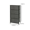 thumbnail image 5 of Emma + Oliver 4 Drawer Vertical Storage Dresser with Black Wood Top & Gray Fabric Pull Drawers, 5 of 11