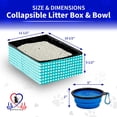 thumbnail image 6 of Pet Fit For Life - Vibrant Collapsible Travel Cat Litter Box - Portable, Foldable, Compact Design with Bonus Water Bowl - Ideal for Car & Camping - Reusable, Cats Safe - Teal, (16"x12"x5"), 6 of 7