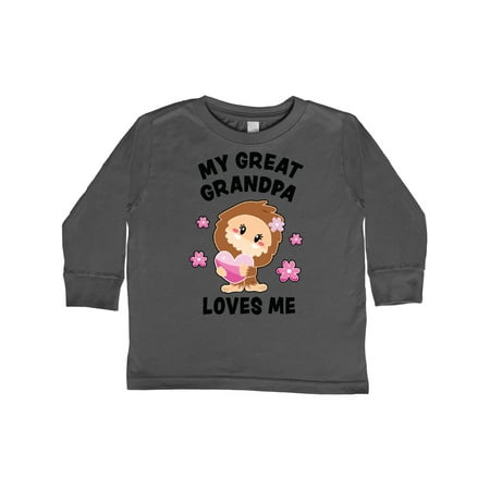 

Inktastic My Great Grandpa Loves Me with Bigfoot Gift Toddler Toddler Girl Long Sleeve T-Shirt