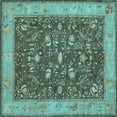 thumbnail image 1 of Ahgly Company Indoor Square Persian Light Blue Traditional Area Rugs, 4' Square, 1 of 4