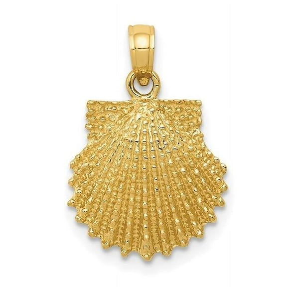 Finest Gold 14K Textured Scallop Shell Pendant