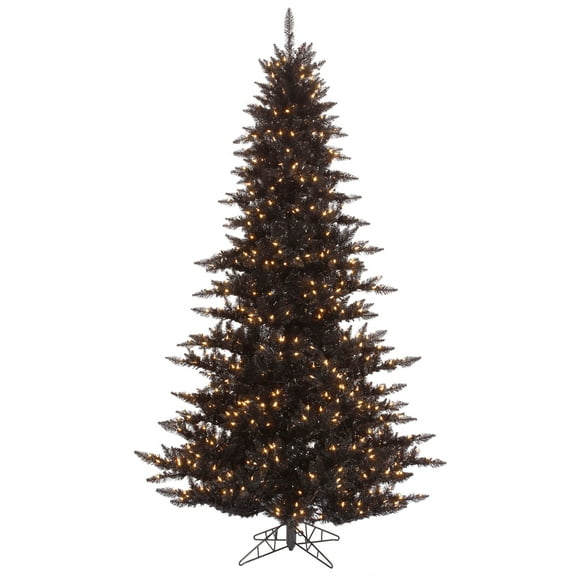 Vickerman 6.5' Black Fir Artificial Christmas Tree, Warm White Dura-lit LED Lights
