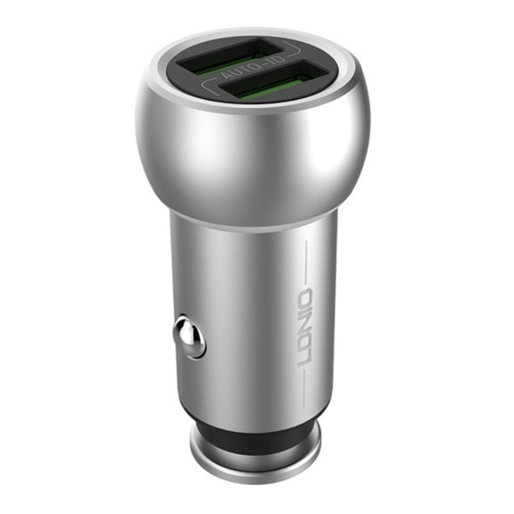 Car Charger For Verve Connect, ZMax 11 - 3.6A 2-Port USB Power Adapter Zinc Alloy DC Socket Plug-in Smart Auto-ID Silver for Consumer Cellular Verve Connect, ZMax 11