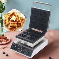Commercial Electric Nonstick 1500W 6-Slice Square Waffle Baker Maker Machine HOT