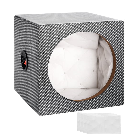 8 Inch Ported Wooden Speaker Enclosure, Black White Single Vented Subwoofer Box Car Audio Truck Speaker Boxes for DIY Home Vehicle Audio Custom Sound Supplies