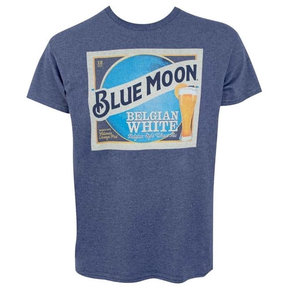 Blue Moon Blue Moon Belgian White Label Mens Blue T-Shirt - Medium