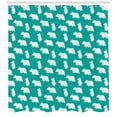thumbnail image 3 of Bear Shower Curtain, Polar Bear in Various Funny Poses Arctic Circle Wild Nordic Illustration, Fabric Bathroom Set with Hooks, 69W X 75L Inches Long, Teal White and Black, by Ambesonne, 3 of 3