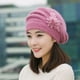 thumbnail image 4 of Gorros de invierno para mujer, gorros de lana para hombre, gorro de punto de ganchillo con flores a la moda, gorro cálido de invierno, boina, 4 of 5