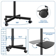 RTVR Modern Rolling TV Stand Mobile TV Cart for 32 to 65 inch Flat Panel Screens, Swivel Black