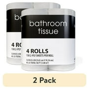 (2 pack) Toilet Paper, 4 Rolls, 150 2-Ply Sheets per Roll