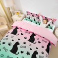 thumbnail image 3 of jejeloiu Gradient Silhouette Pattern Duvet Cover Set For Kids,Cute Pet Cat Loves Bedding Full For Girl,Reversible,3-Piece(No Comforter), 3 of 6