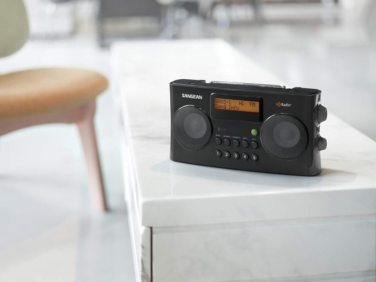 Sangean Portable AM/FM Radio, Black, HDR-16