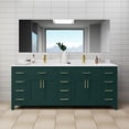 thumbnail image 2 of Wyndham Collection Beckett 84" Wood Double Bathroom Vanity in Green/Brushed Gold, 2 of 6