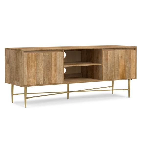 Fallon SOLID MANGO WOOD 60 inch Wide Contemporary TV Media Stand in Natural For TVs up to 65 inches
