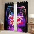 thumbnail image 2 of Manfei Kids Game Console Curtains Pack of 2 (42x84 Each),Chic Sparkling Curtains Blackout,Pink Purple Black Bedroom Curtains For Boy,Ultra Soft Home Decor, 2 of 6