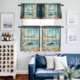 thumbnail image 2 of Window On The Ocean Kitchen Curtains Valances and Tiers Set of 3 Wave Cloud Tier Curtains and Valance with Rod Pocket for Small Windows, 27.5"x36", 2 of 9