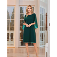 thumbnail image 3 of Womens Chiffon Dresses Flutter Sleeve Party Wedding Cocktail Dress Dark Green L, 3 of 5