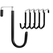 Over The Door Hook, 6 Pack Soft Rubber Surface Design to Prevent Article Scratches Door Hooks for Hanging Clothes, Towels, Coats, and More(Black)