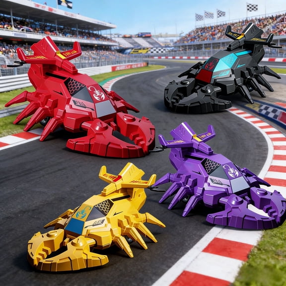 Nilvkv 1PC Set Mechanical Scorpion Toy Cars, Inertia Powered Drop Resistant for Kids Ages 3 Years Old 360° Rotating Model Vehicle Gift for Boys Girls
