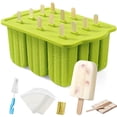 thumbnail image 1 of Moldes para paletas, 12 piezas de moldes para paletas de silicona, moldes para hacer paletas sin BPA de fácil liberación, moldes para paletas de hielo, paletas caseras, 1 of 5