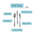 thumbnail image 3 of Stainless Steel Kids Silverware Set - 24-Piece Toddler Utensils with 8 Forks, 8 Spoons and 8 Kid-Friendly Knives - Flatware Metal Cutlery Set for Preschooler Baby Child Toddler Self Feed, 3 of 7