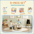 thumbnail image 4 of Qaba Ensemble de 5 Pcs Table et Chaises pour Enfants avec Rangement pour Chambre d'Enfant, Blanc, 4 of 10