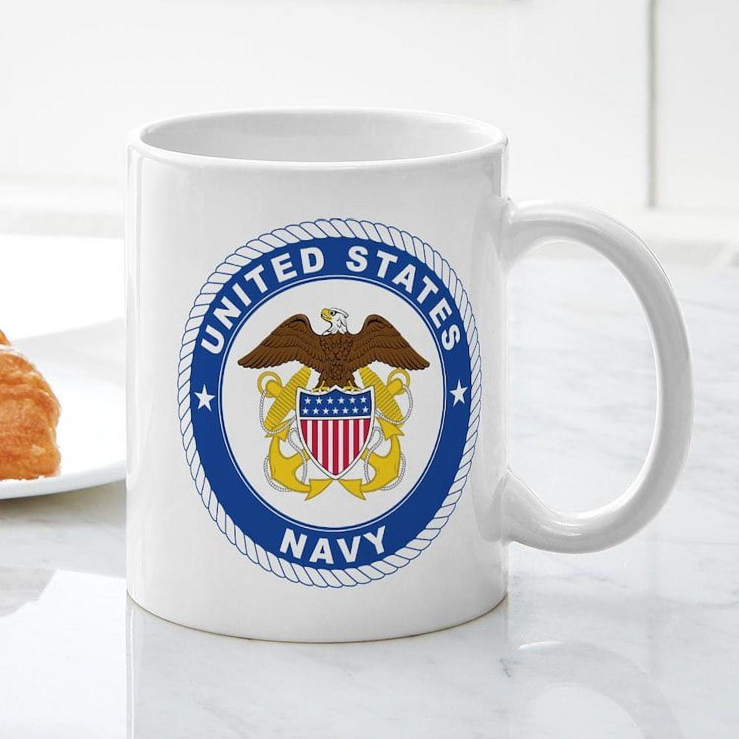CafePress - U.S. Navy Emblem Mug - 11 oz Ceramic Mug - Novelty Coffee Tea  Cup