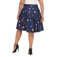 thumbnail image 6 of HDE Women's Plus Size Midi Knee Length Skater Skirt with Pockets Solar System 1X, 6 of 6