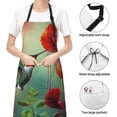 thumbnail image 6 of Pofeuu Hummingbird Floral Paradise Print Waterproof Apron with Pockets Adjustable Cooking Aprons Kitchen Bib for Baking Household Cleaning, 6 of 8