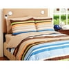 Your Zone Reversible Comforter and Sham Set, Hot Chocolate Stripe/Brown Cane