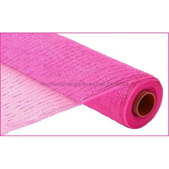 21"X10Yd Metallic Mesh Hot Pink W/Hot Pink Foil RE100111