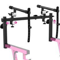Liquid Stands 2 Tier Keyboard Stand Attachment - Adjustable Electric Digital Piano Stand for 54 - 88 Key Music Keyboards & Synths - Double Stand Extender for Square Tube Z Style Stands