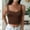 Brown, variant on Womens Sleeveless Cropped Rib Knit Seamless Sweetheart Neckline Going Out Tank Tops Bartender Top Women Beaded Womens Top Loose Top Women