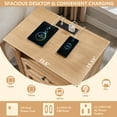thumbnail image 4 of wow97e Farmhouse Nightstand set of 2, End Table w/Charging Station, Roman Column, Wood Rustic Bedside Table w/Open Shlef for Bedroom, 4 of 6