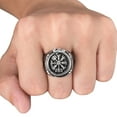 thumbnail image 6 of Elfasio Viking Rings Valknut Pirate Compass Norse Scandinavian Text Symbol Men Stainless Steel Vintage Jewelry Size 10, 6 of 6