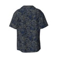 thumbnail image 2 of KLL Golden Peonies Print Men's Shirt Short Sleeve Button Down Summer Cuba Beach Shirts- Small, 2 of 7