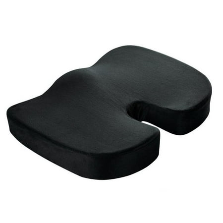 YellowDell orthopédique hémorroïde coussin de siège en mousse à mémoire  siège de voiture chaise taille soutien noir