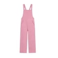 thumbnail image 5 of Dungarees for Kids Girls, Girls Casual Overalls Baggy Wide Leg Pants Jumpsuit Playsuit Pink 7-8Years, 5 of 7
