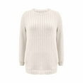 thumbnail image 4 of Otntypg Tunic Sweaters for Women Fashion Long Sleeve Crewneck Ribbed Knit Pullover Sweater Tops Loose Fit Casual Dressy Blouses with Pockets White L, 4 of 6