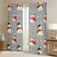 thumbnail image 2 of jejeloiu Kawaii Christmas Rsnowmen Black Out Curtains,Merry Xmas Curtains Pack of 2 (42x63 Each),Happy New Year Bedroom Curtains For Girls,Microfiber Bedroom Decor, 2 of 6