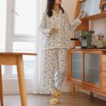 thumbnail image 4 of Ropa Dormir Pjs Lounge Set Pijamas Conjunto 2 Piezas Manga Larga Suave Con Botones Pj Conjuntos, 4 of 9
