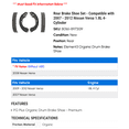 thumbnail image 2 of Rear Brake Shoe Set - Compatible with 2007 - 2012 Nissan Versa 1.8L 4-Cylinder 2008 2009 2010 2011, 2 of 2