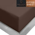 thumbnail image 4 of Empyrean Bedding Double Brushed Microfiber 14" - 16" Deep Pocket Fitted Sheet, King, Chocolate Brown, 4 of 5