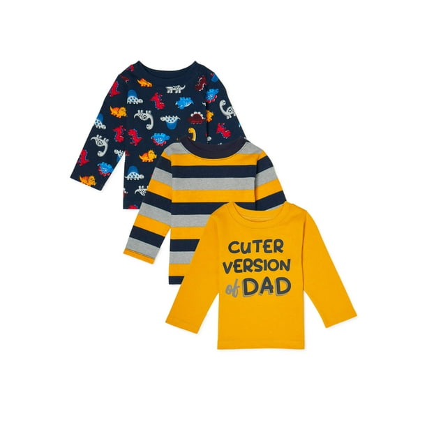 Garanimals Baby Boy Long Sleeve TShirts, 3Pack