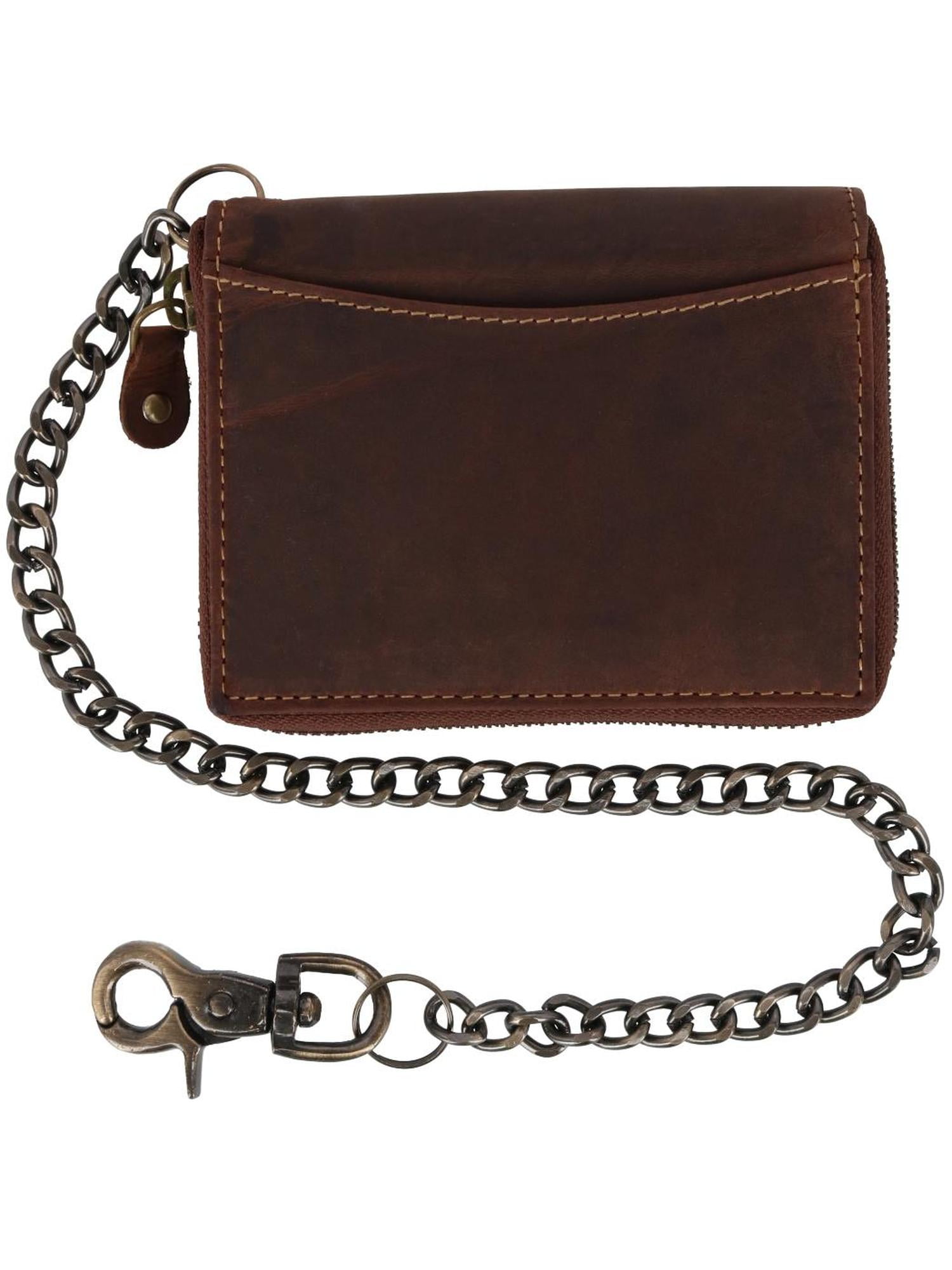 Dickies Biker Men's Wallet with Metallic Chain, Rivets, and Snaps