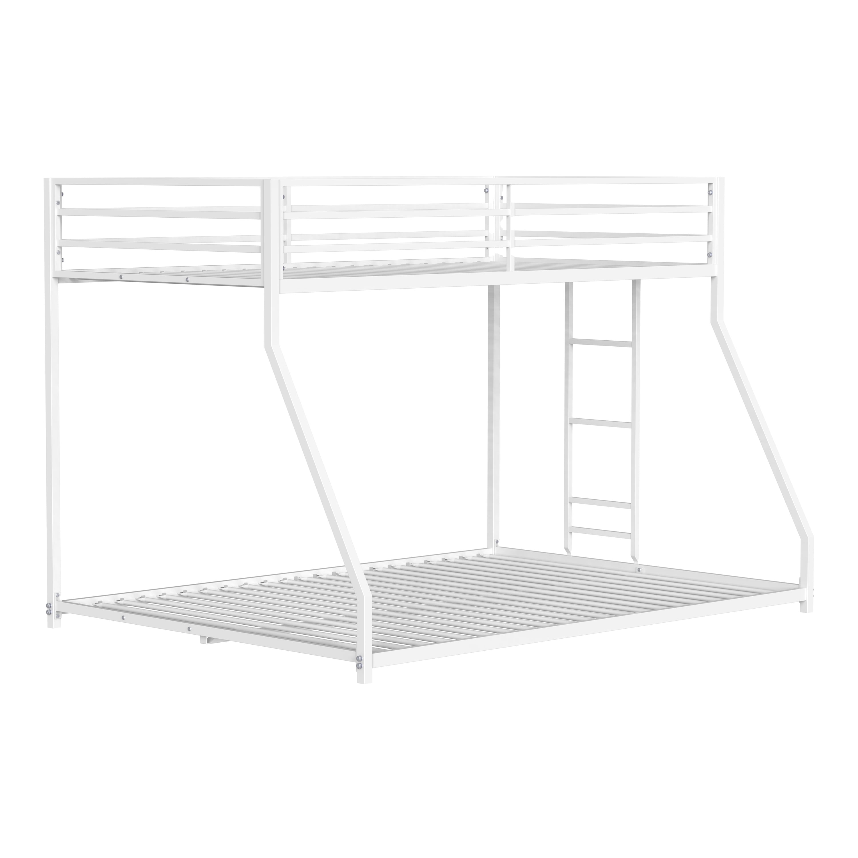 Furniture of America Franz Kids Twin Over Full Metal Mattress Ready Bunk Bed, White