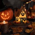 thumbnail image 3 of HAHUT Vintage Light-Up Pumpkins Cottage, Hand-Painted Pumpkin LED House Decor for Autumn Thanksgiving Halloween Tabletop Mantel Shelf Display (Orange), 3 of 8
