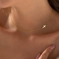 thumbnail image 5 of Turandoss 14K Gold Plated Dainty Tiny Sideway Cross Choker Pendant Necklace for Women Simple Jewelry Trendy Personalizedt First Communion Christian Religious Gifts for Her Girls, 5 of 8